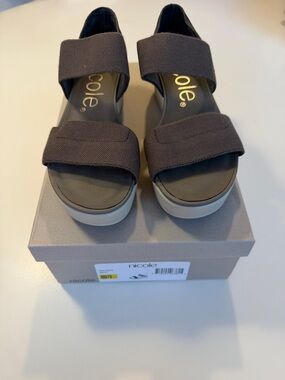 Nicole Imogen Mint Elastic Strap Platform Sandals